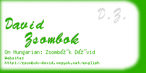 david zsombok business card